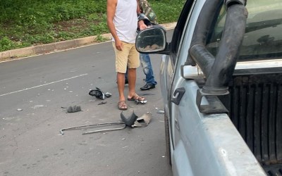 Motoqueiro fica ferido após colisão com caminhonete na BR-316 no Piauí